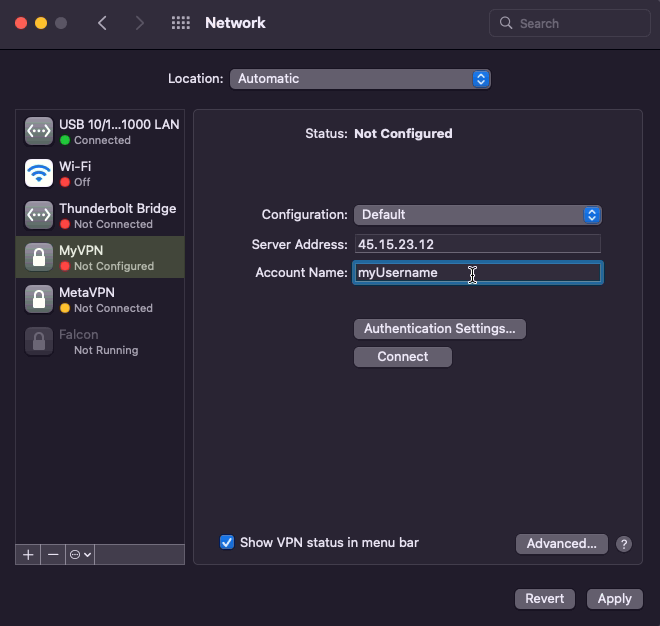 VPN en Kuasar