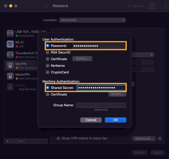 VPN en Kuasar